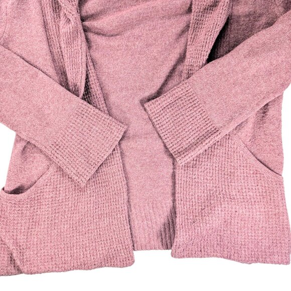 Chloe & Jasmine Large Dusty Pink Open Front Cardigan Sweater w/Pockets - Picture 6 of 8
